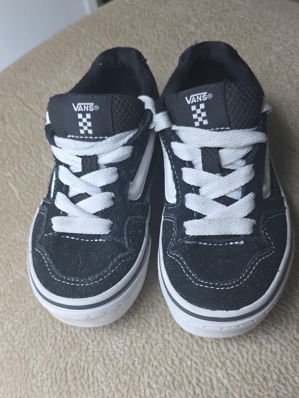 Vans Kids Black and White Lace-Up Skate Sneakers